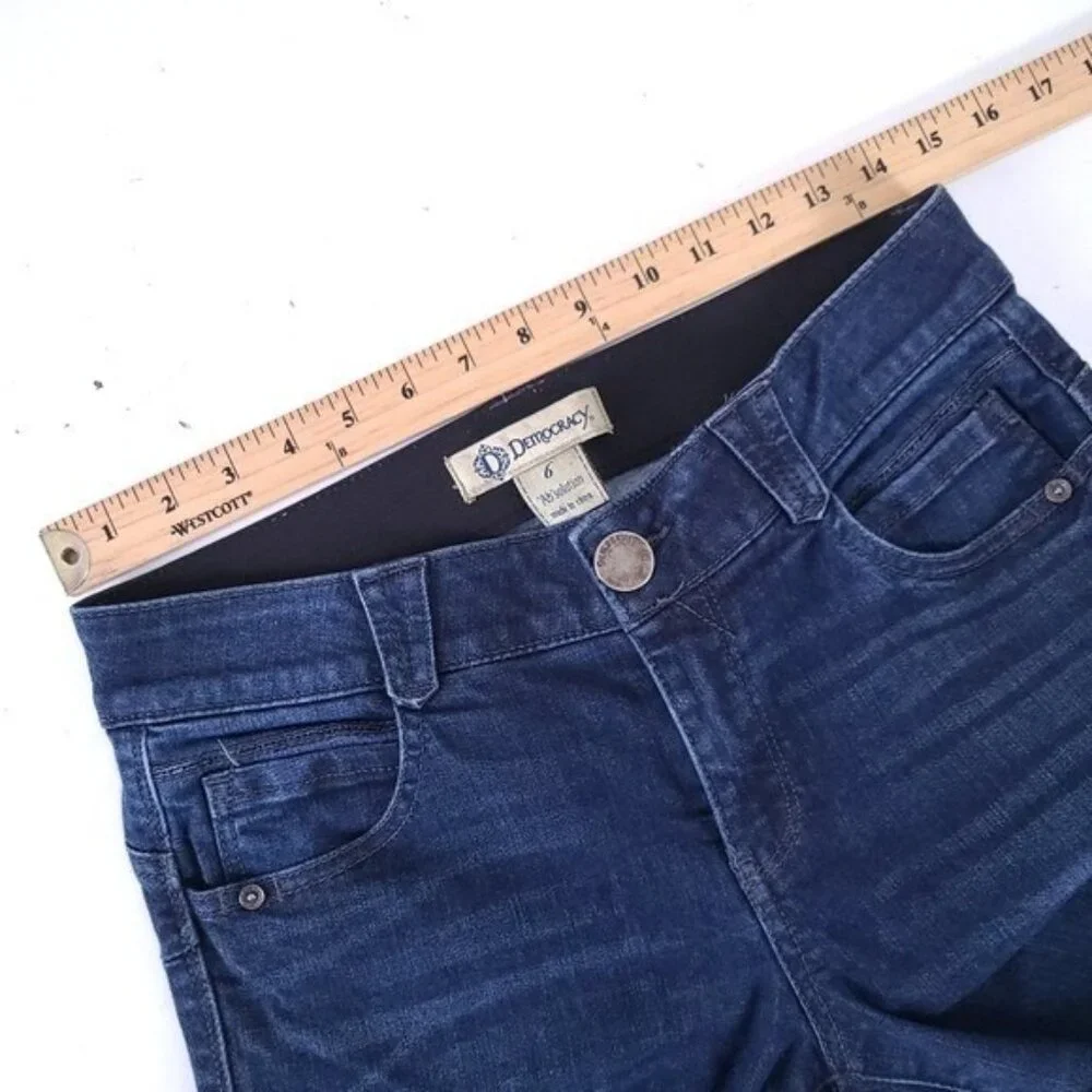 Democracy Ab Solution Slimming Skinny Jeans Size 6 Raw Hem